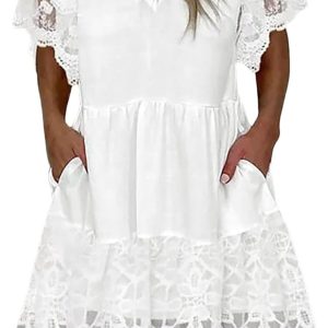 Robe Boheme Blanche Courte