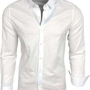 Ensemble Blanc Homme Chemise À Manches Courtes Et Short, Taille Plus, À Un Bouton Et Uni