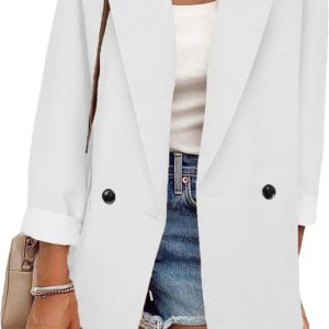 Veste de Bureau Blanche pour Femmes