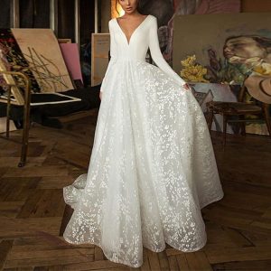 Robe De Mariée Trapèze Blanche