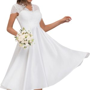 Robe De Mariée Princesse Fleurie Manche Tombante Blanche