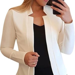 Veste de Congé Femme à Revers Crantés ouverts sur le devant