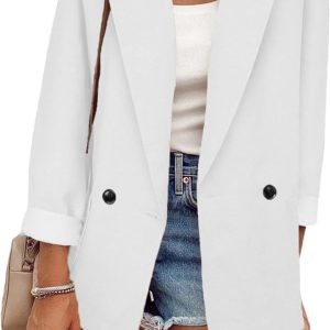 Manteau de Fait Maison Blazer Femme à Manches Longues