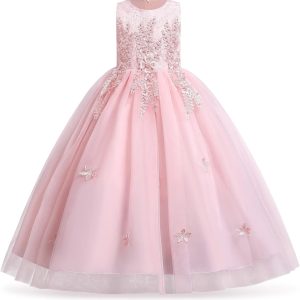 Robe de bal princesse avec dentelle florale et paillettes