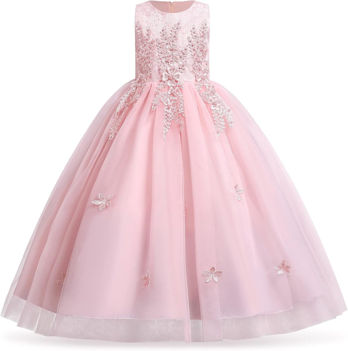 Robe de bal princesse avec dentelle florale et paillettes – Image 2