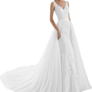 Robe De Mariée Sirène Tulle Blanche