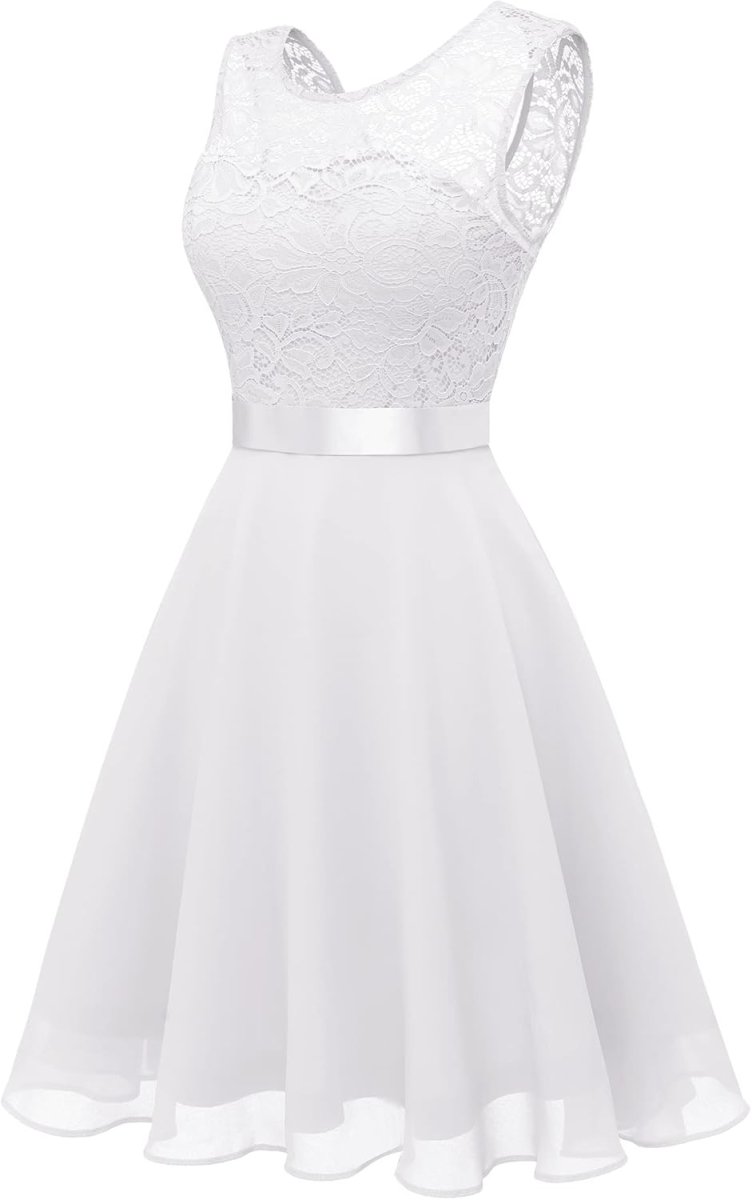 Robe Courte Dentelle Blanche – Image 9