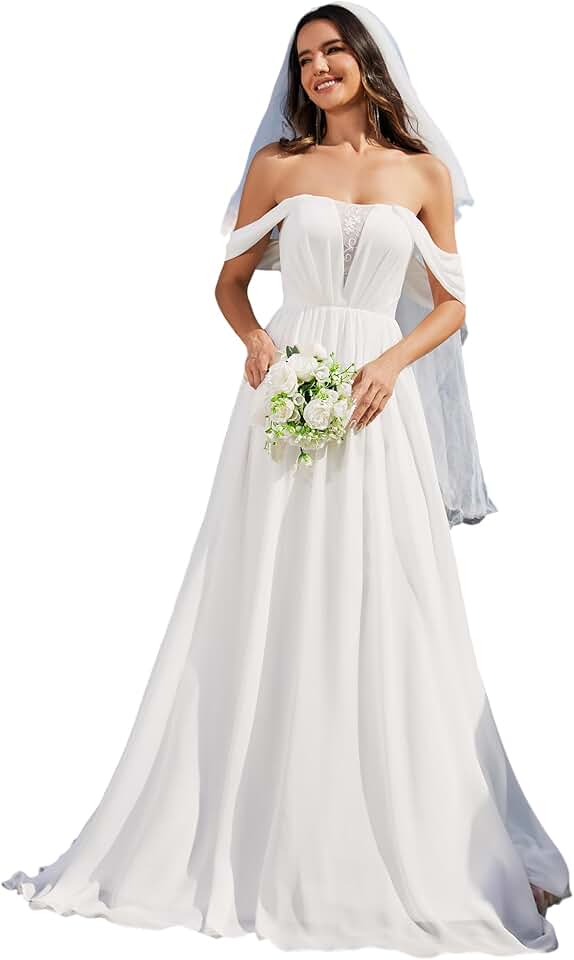 Robe De Mariée Manche Longue Blanche – Image 2