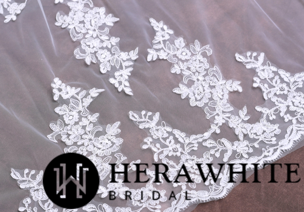Voile de Mariée Long A Dentelle – Image 6