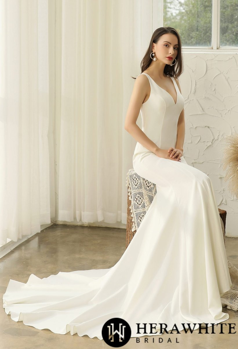 Robe de mariée sirène avec dos en dentelle fantaisie – Image 7