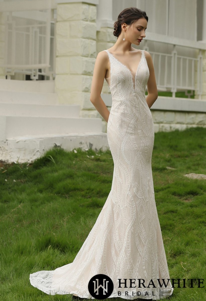 Robe de Mariée Sirène Sexy à double bretelles – Image 9