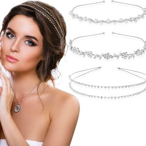 Serre-tête De Mariée A Fleurs Et A Strass