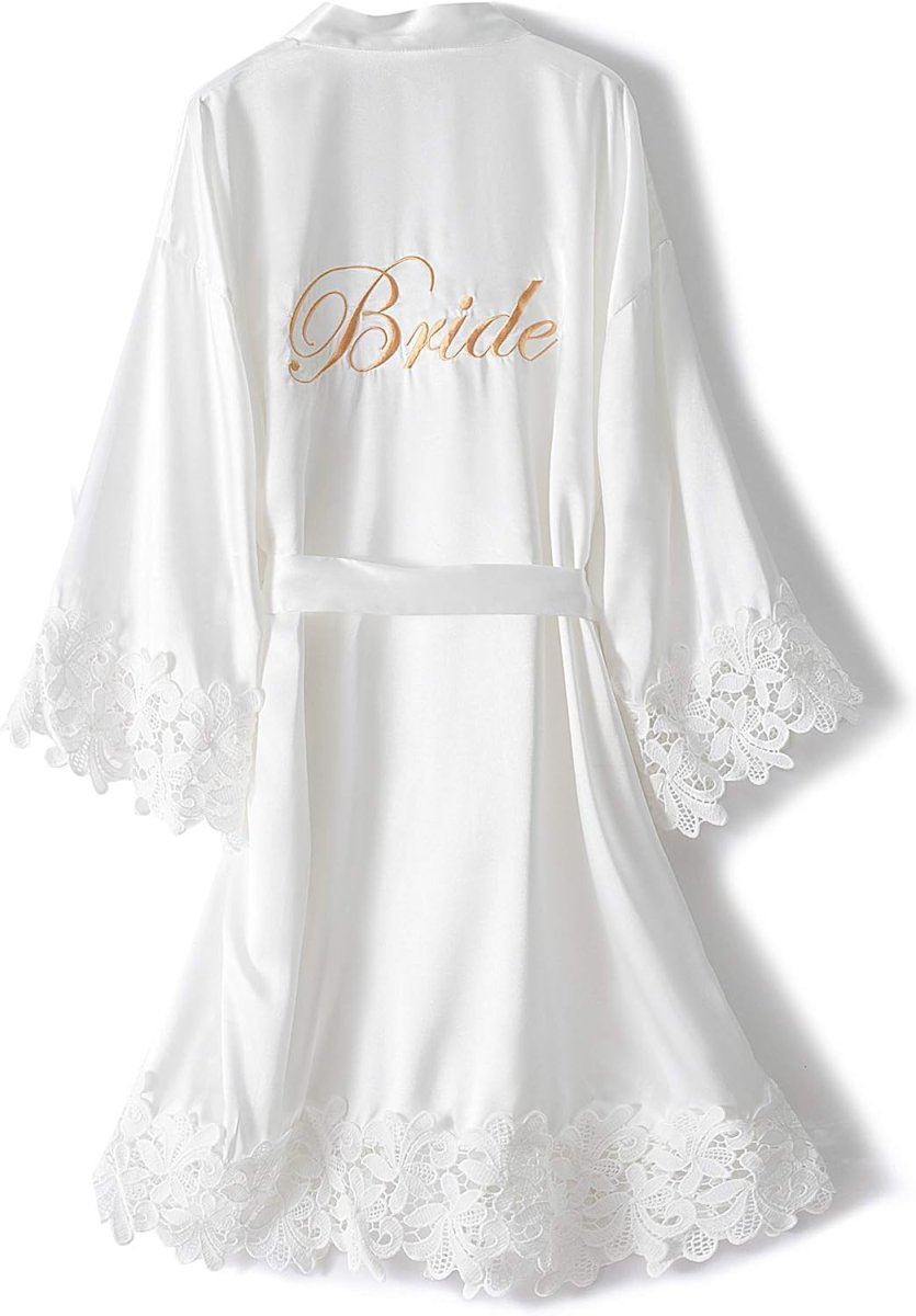 Robe De Mariée Drapée Croisée Et Brodée – Image 3
