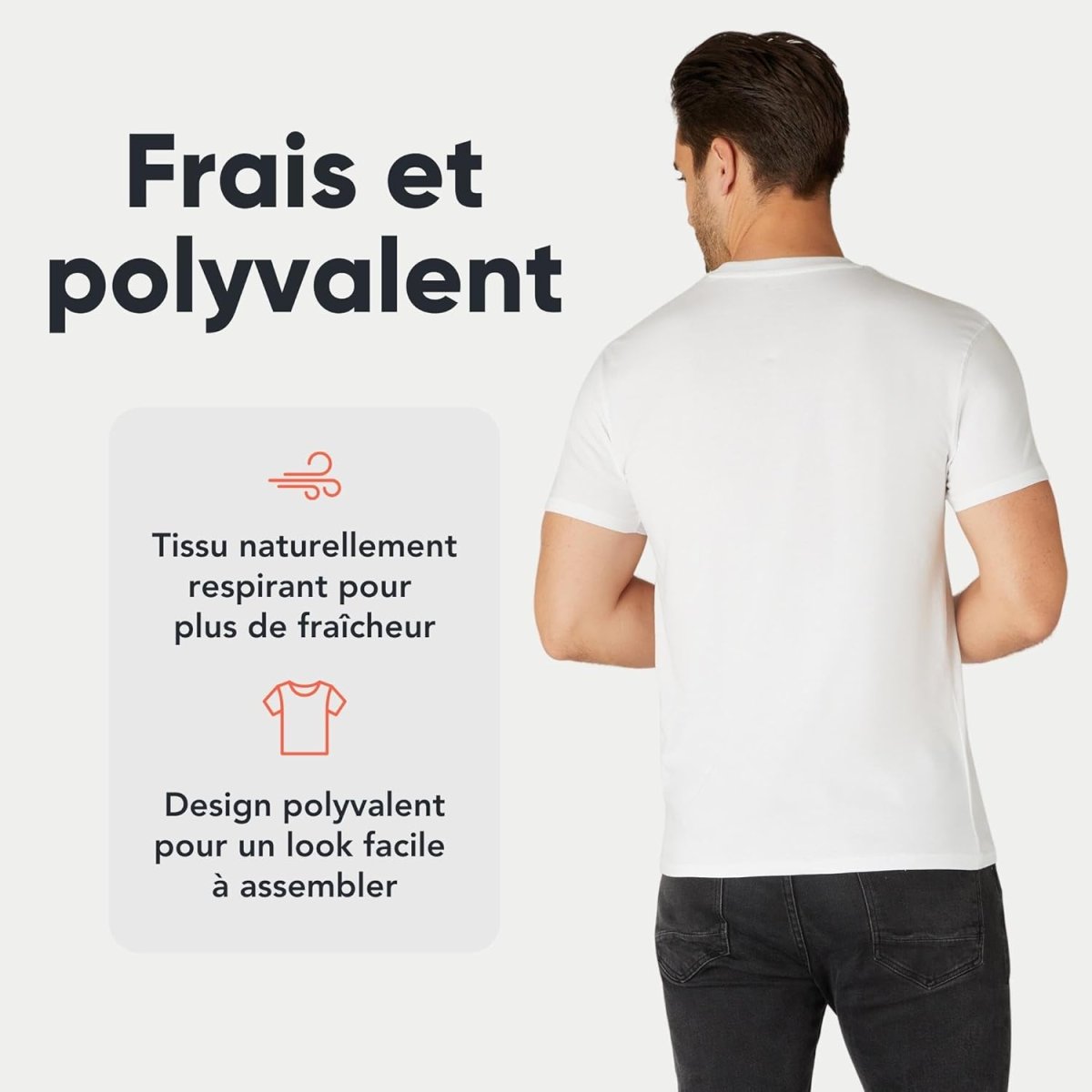 Triple Set ou Lot de 5 pièces de T-Shirts pour Hommes FM London en 100% Coton de Grande Qualité – Image 6