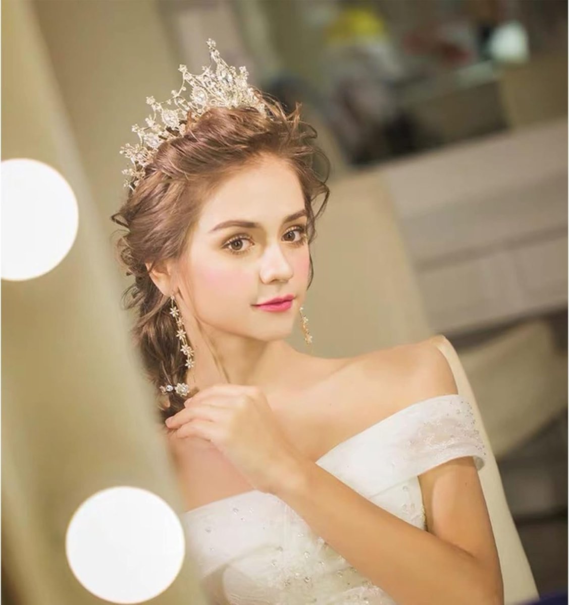 Robe De Mariée Dentelle Florale A Col Montant – Image 9