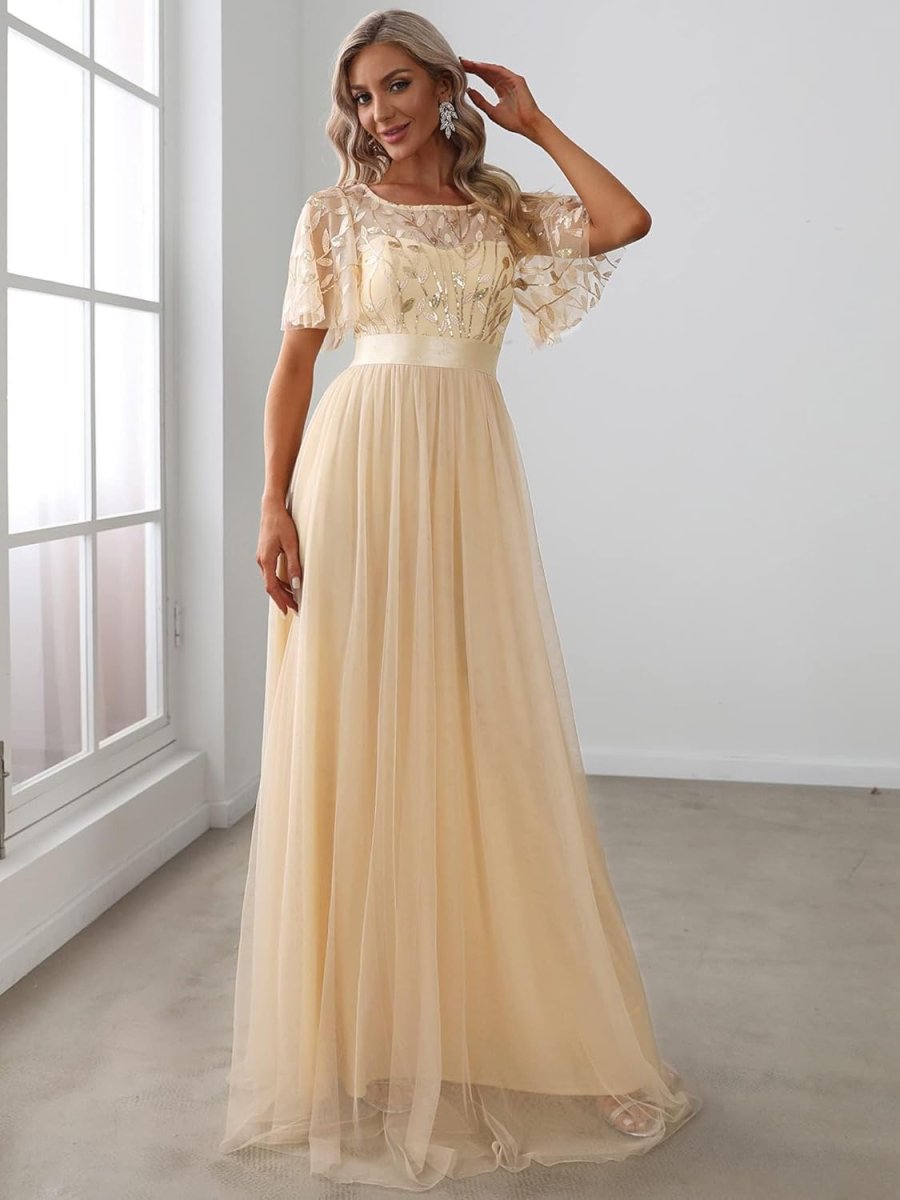 Robe De Mariée Courte Avec Perles Blanche – Image 6