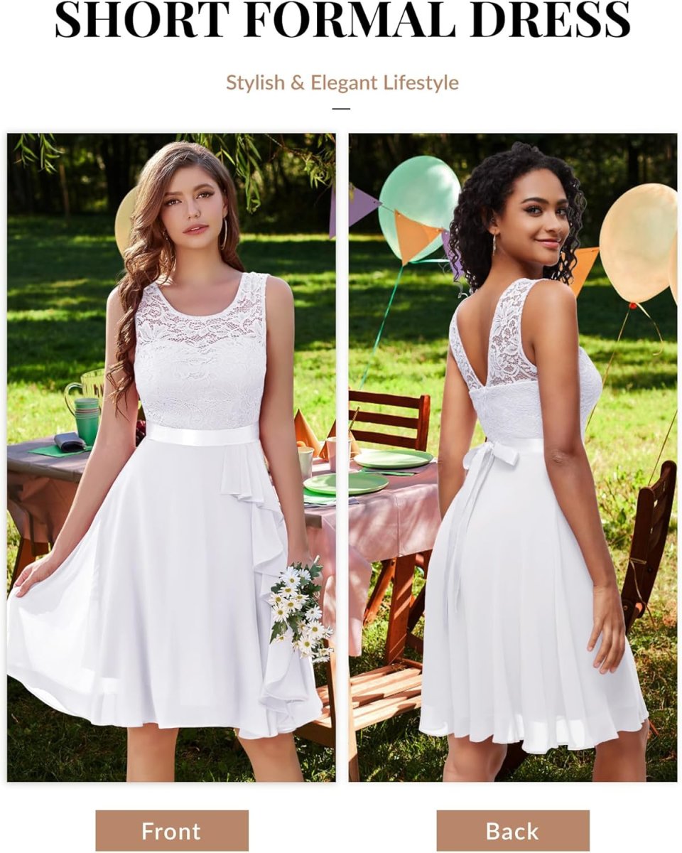 Robe De Soirée Courte Blanche – Image 4