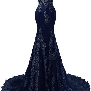 Robe De Mariée Sirène Fendue Blanche