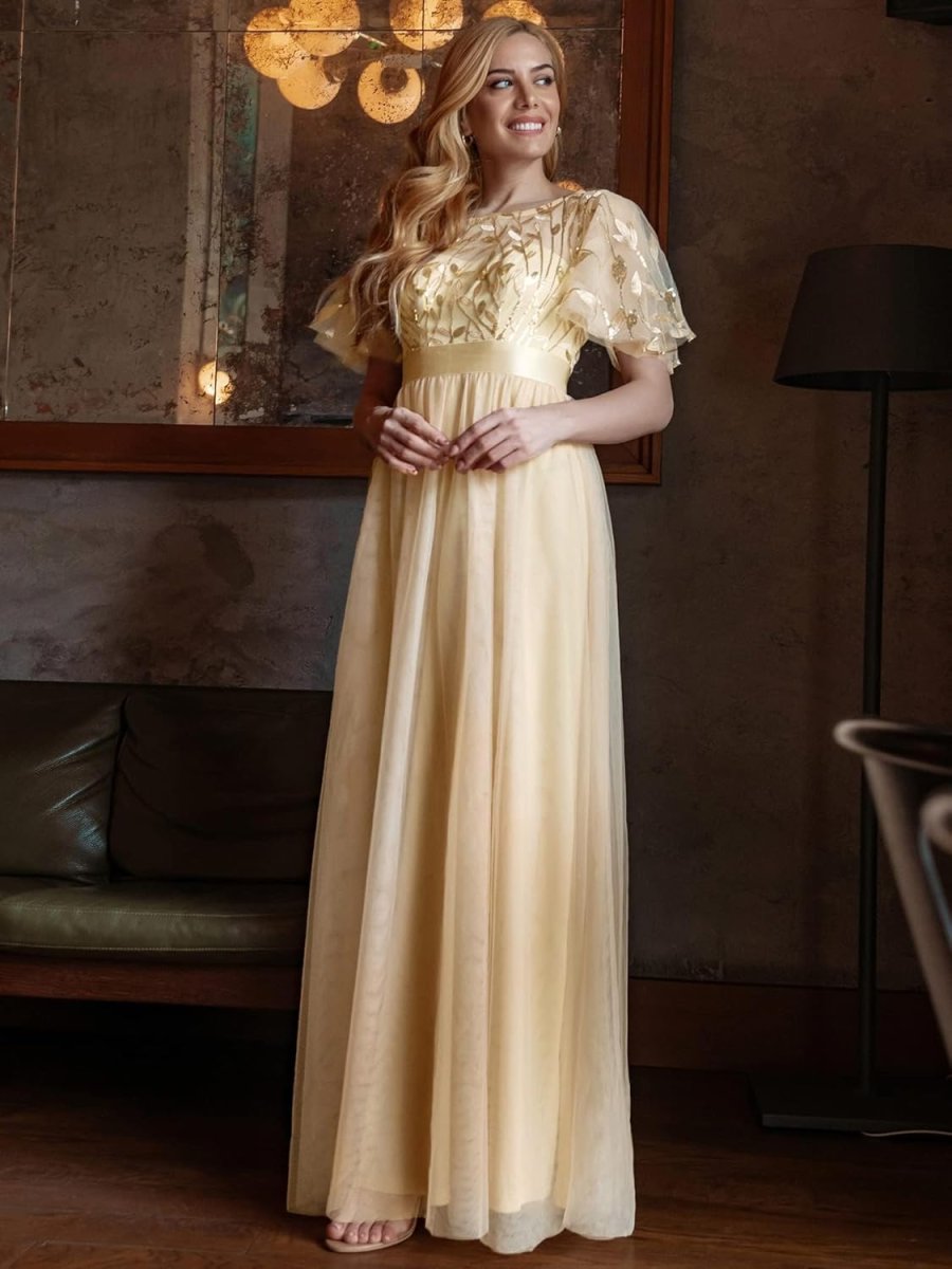 Robe De Mariée Courte Avec Perles Blanche – Image 7