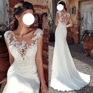 Robe De Mariée Sirène Dos Illusion Blanche