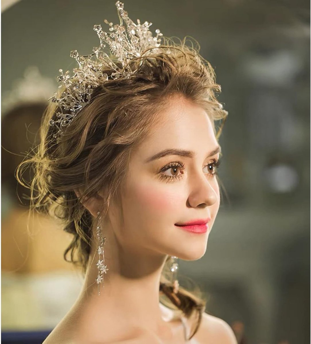 Robe De Mariée Dentelle Florale A Col Montant – Image 7