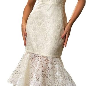 Robe De Mariée Sirène Bustier Blanche