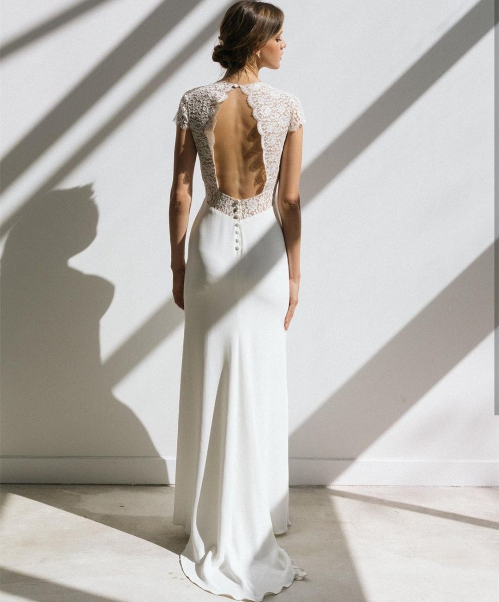 Robe De Mariée Bohème Dos Nu Blanche – Image 3