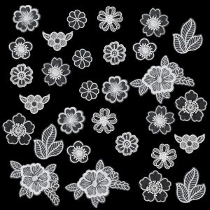 Robe de mariée princesse col en V et manches longues dentelle florale