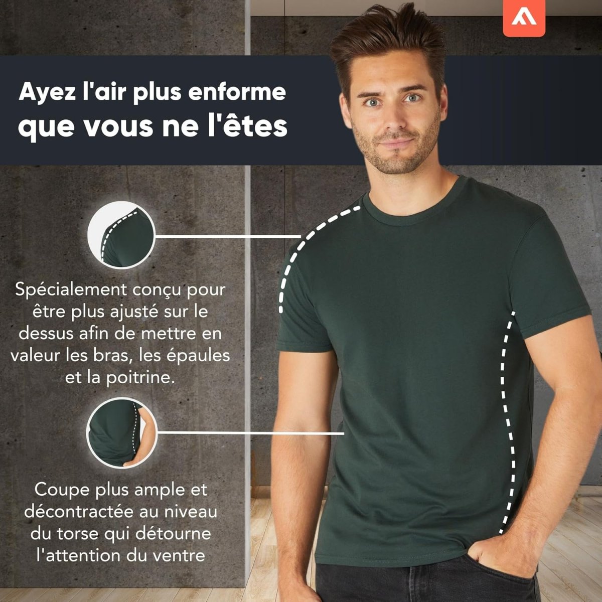 Triple Set ou Lot de 5 pièces de T-Shirts pour Hommes FM London en 100% Coton de Grande Qualité – Image 4