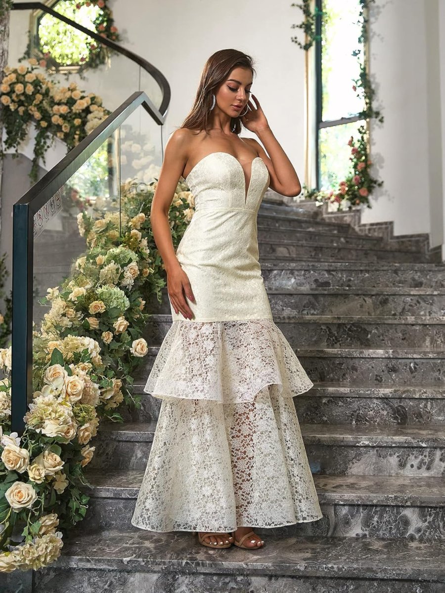 Robe De Mariée Sirène Bustier Blanche – Image 7