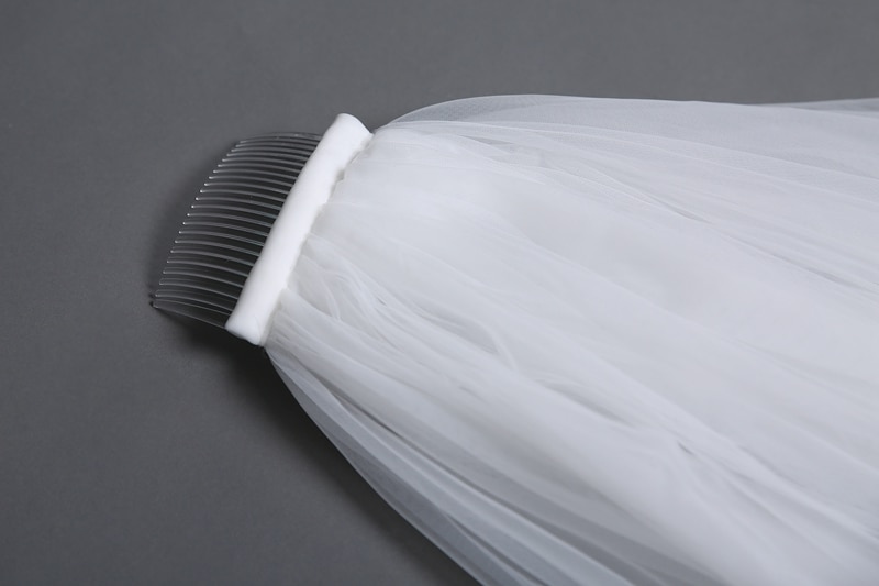 Voile Mariage Avec Cœurs Blanc Cassé – Image 5