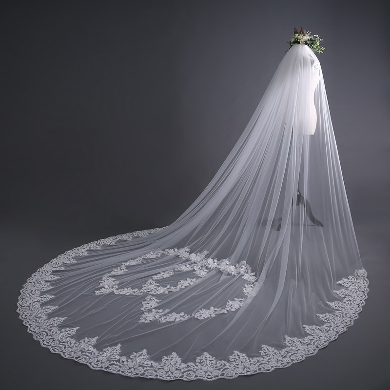 Voile Mariage Avec Cœurs Blanc Cassé – Image 4