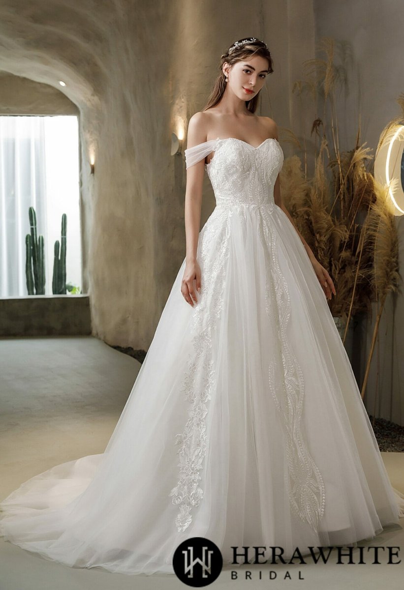 Robe De Mariée Princesse Manches Tombantes – Image 5