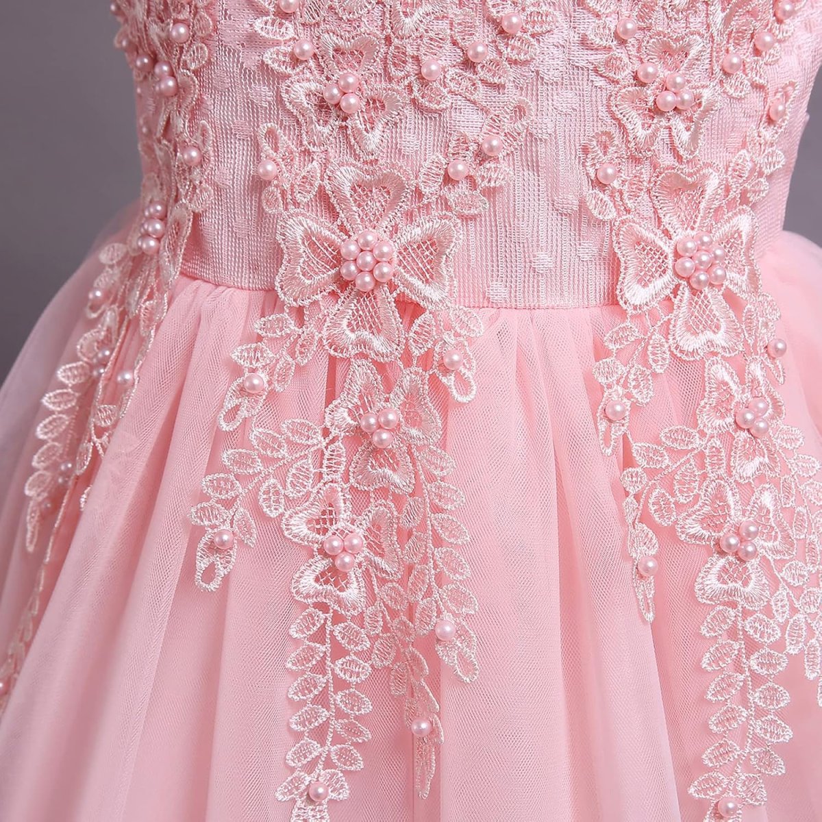Robe de bal princesse avec dentelle florale et paillettes – Image 6