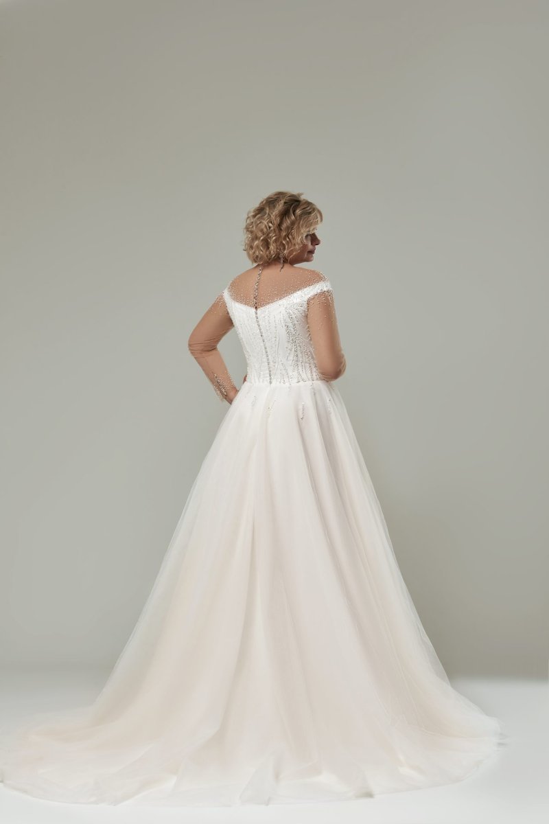 Robe De Mariée Grande Taille Perles – Image 3
