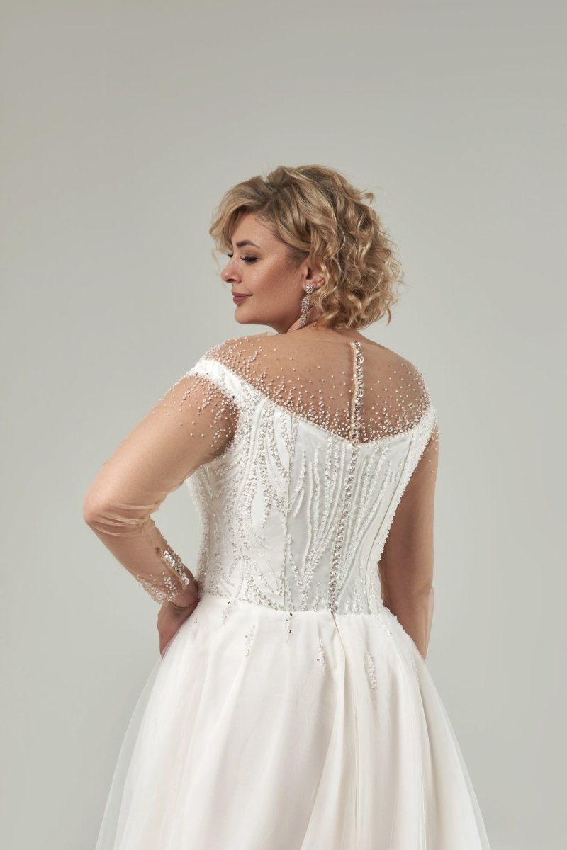 Robe De Mariée Grande Taille Perles – Image 5