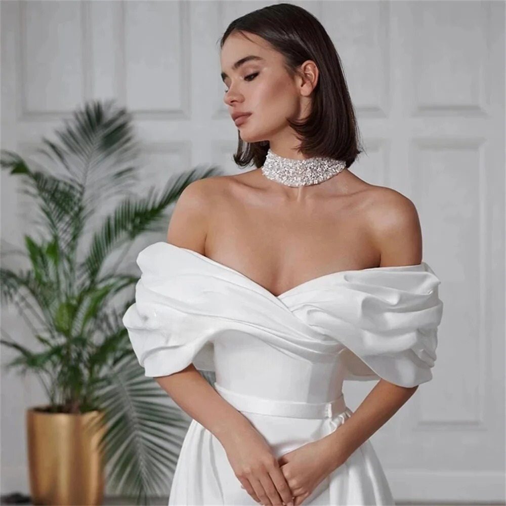 Robe De Mariée Courte Détachable Blanche – Image 4
