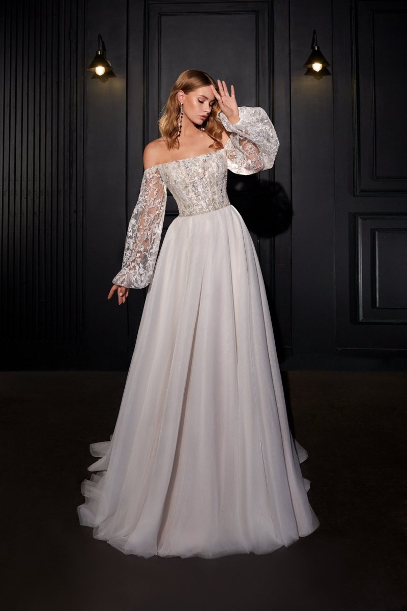 Robe De Mariée Col Bateau Blanche – Image 5