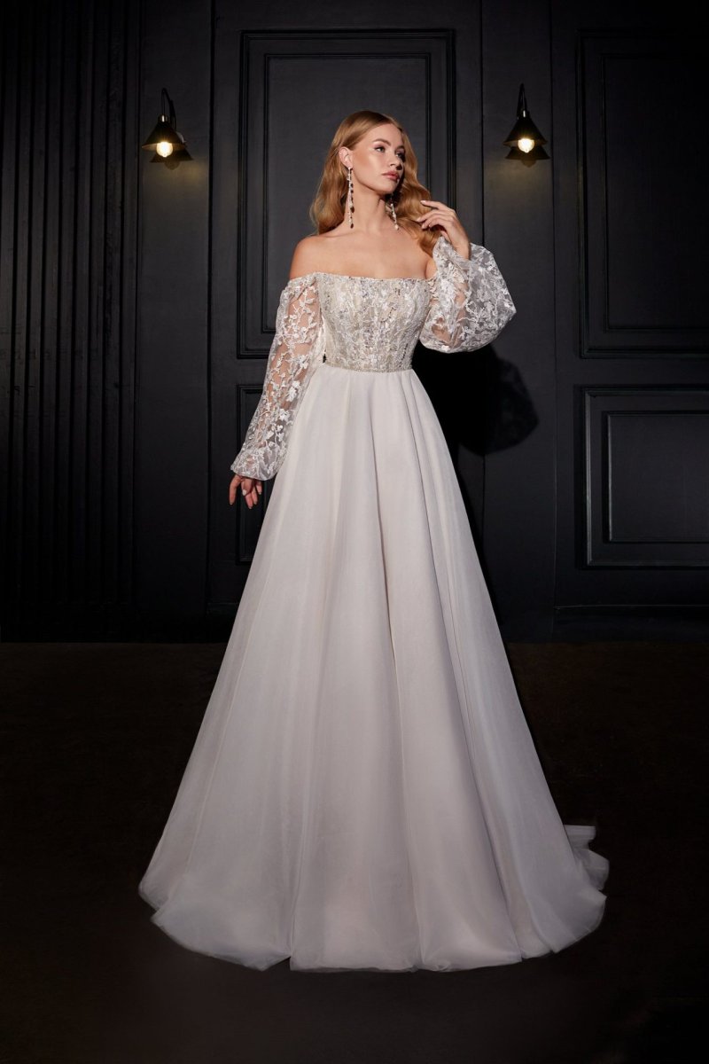 Robe De Mariée Col Bateau Blanche – Image 7