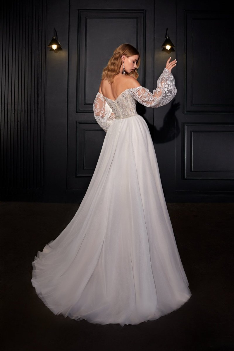 Robe De Mariée Col Bateau Blanche – Image 3