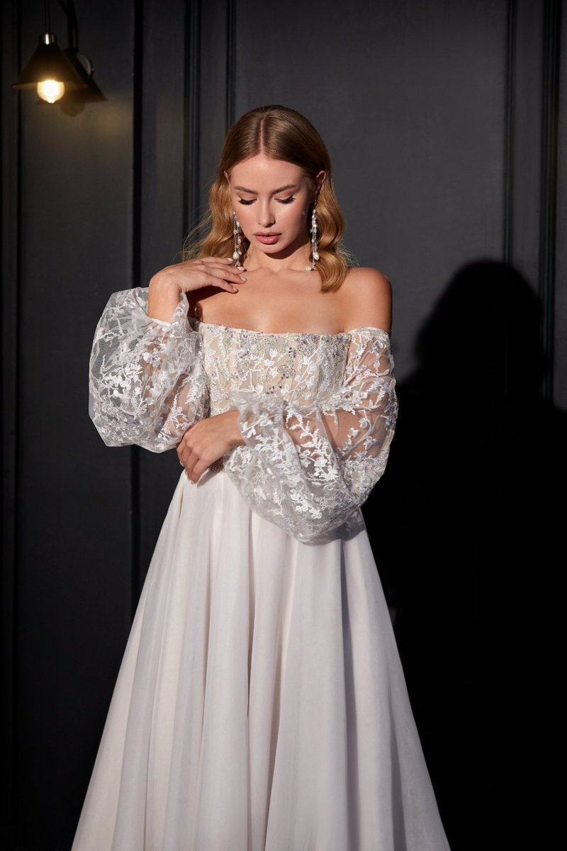 Robe De Mariée Col Bateau Blanche – Image 6