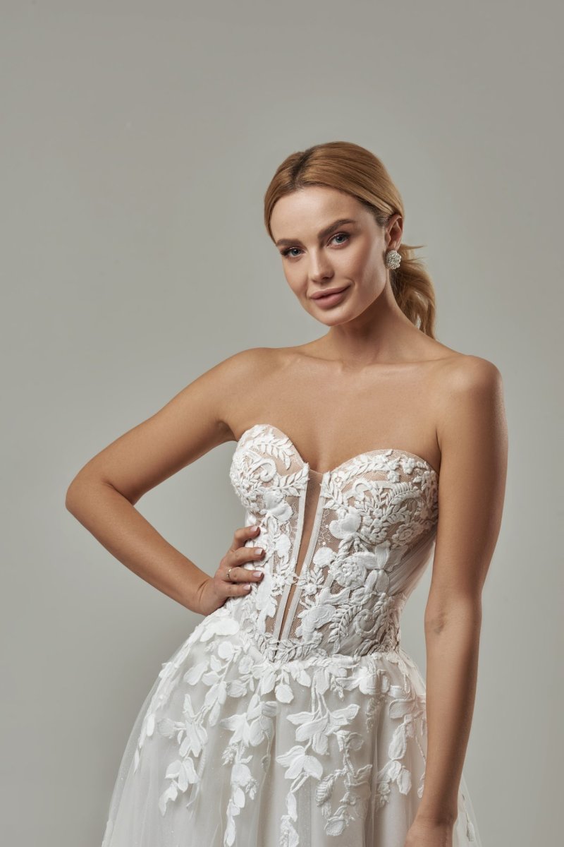 Robe De Mariée Bustier Dentelle – Image 7