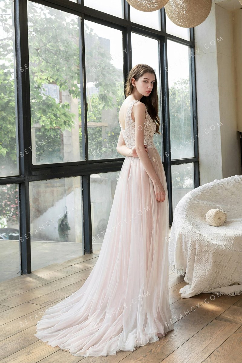 Robe De Mariée Rose Poudré – Image 4