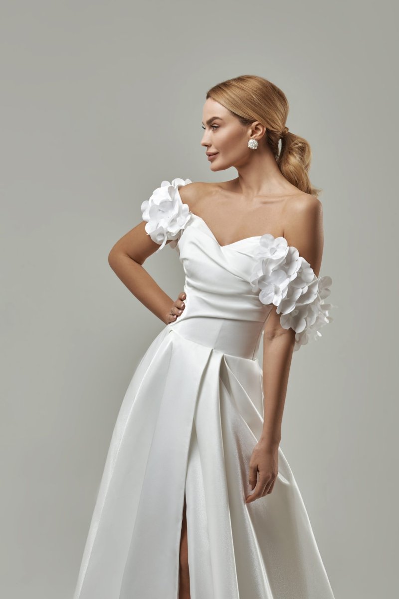 Robe De Mariée Fluide Bohème Blanche – Image 7