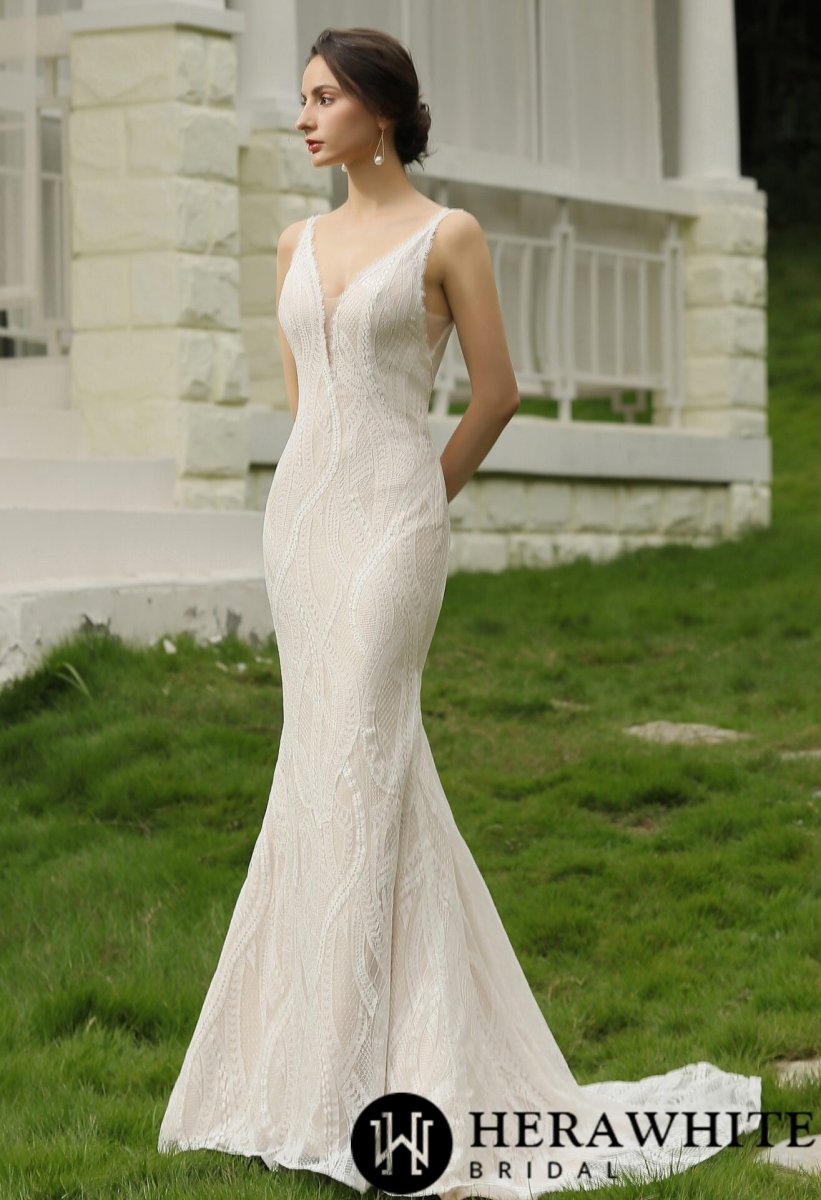 Robe de Mariée Sirène Sexy à double bretelles – Image 3
