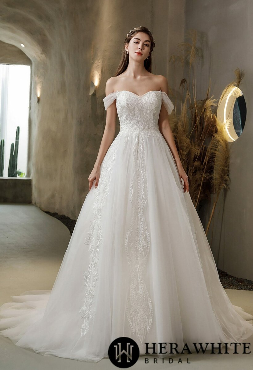 Robe De Mariée Princesse Manches Tombantes – Image 3