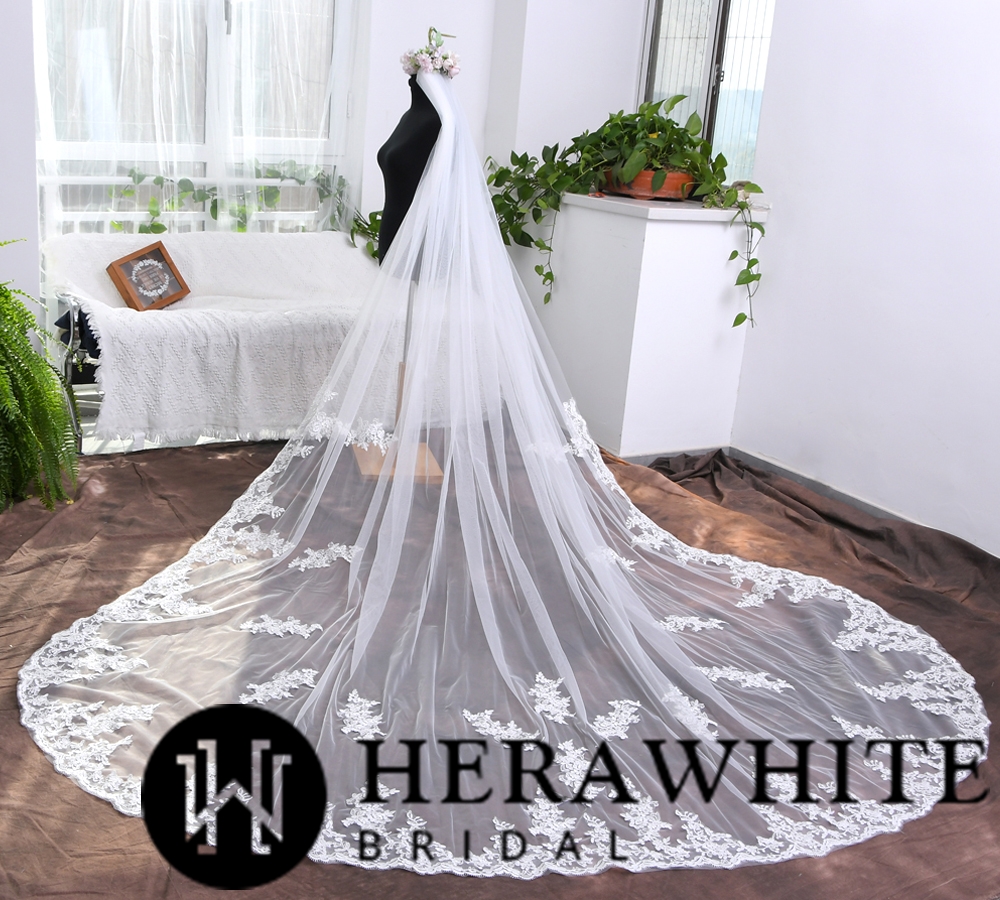Voile de Mariée Long A Dentelle – Image 3