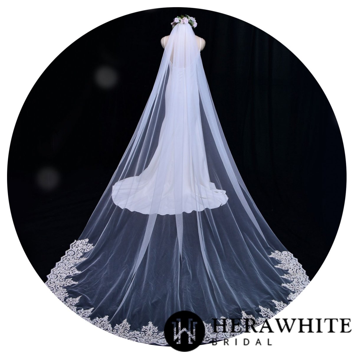 Voile de Mariée Long Avec Peigne – Image 6