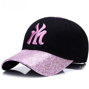 Casquette Vintage NY Femme Noir Et Rose