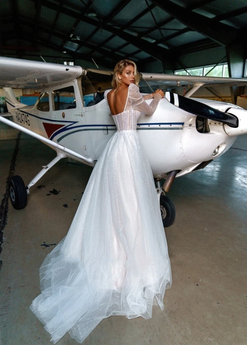 Robe De Mariée Strass Et Paillette Princesse – Image 3